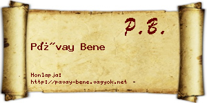 Pávay Bene névjegykártya